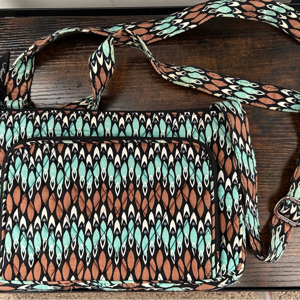 Vera Bradley Black and Brown Quilted Crossbody Bag
